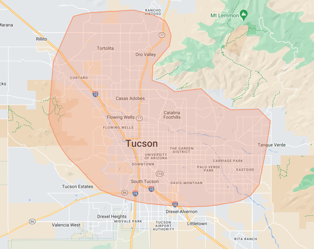 Tucson and Oro Valley home cleaning service areas
